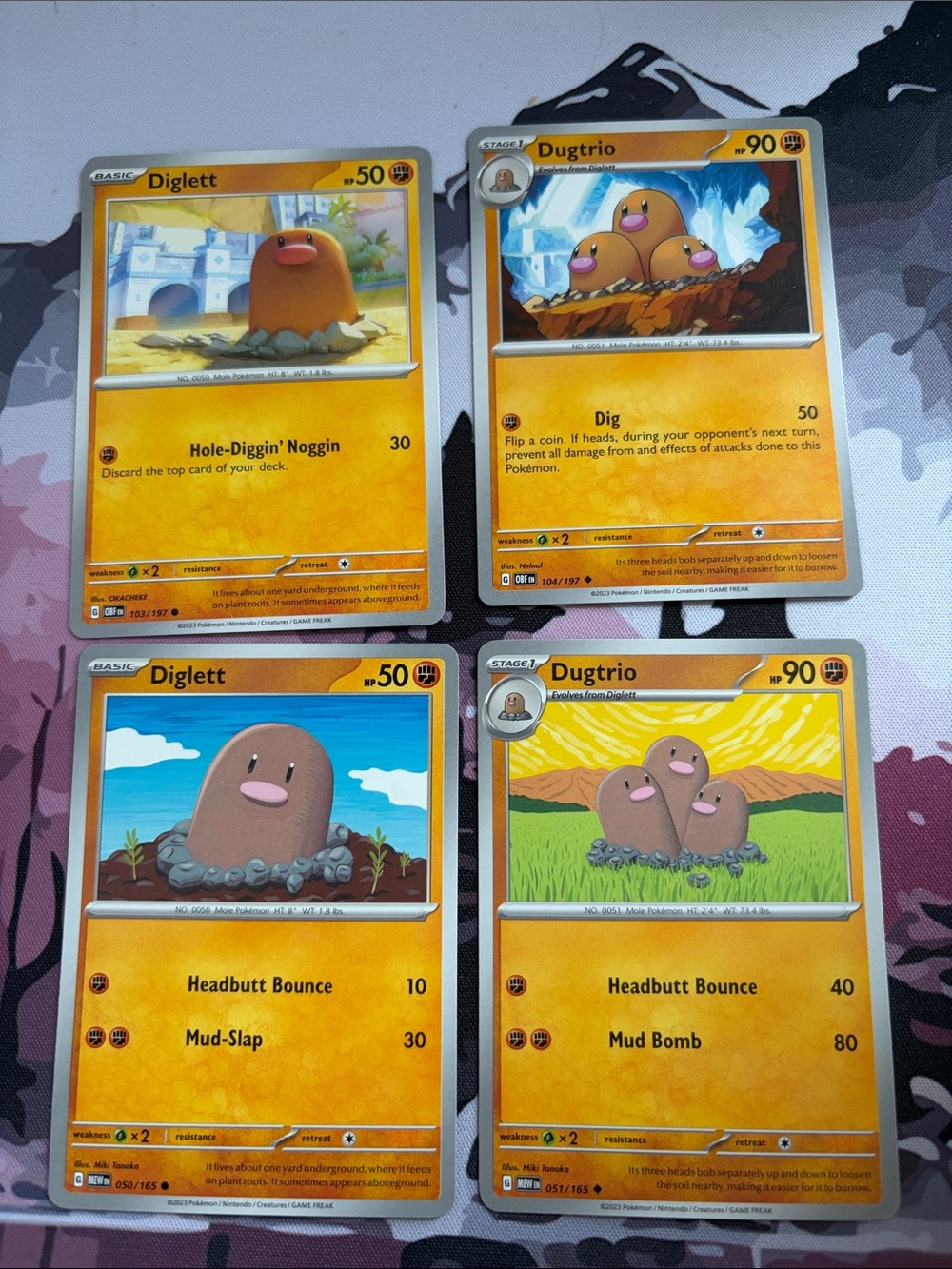 Diglett & Dugtrio Evolution Line Lot | Obsidian Flames + Pokémon 151 | ✨5/$25